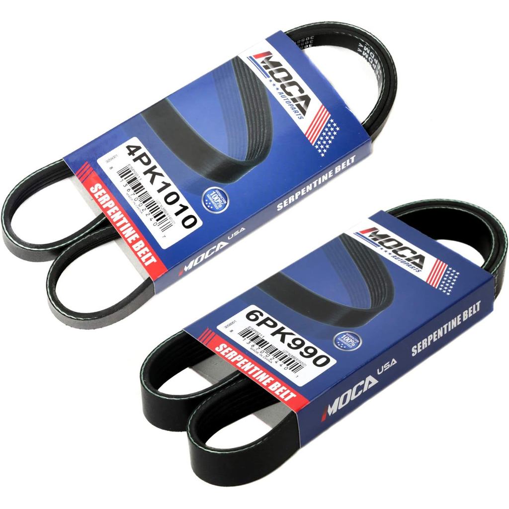 MOCA 6PK990 4PK1010 Serpentine เข็มขัด Professional V-Ribbed เข็มขัดเหมาะสําหรับ 2001-2005 Honda Civ