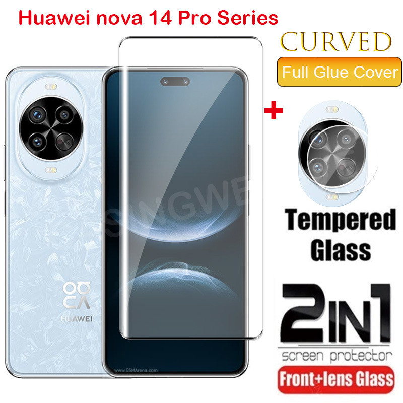 สําหรับHUAWEI nova 14 Pro 2025 Huawei Nova 14 Pro 14i 4G 5G 2 in 1 ป้องกันหน้าจอสําหรับHuawei Pura 80 Pro 80Pro + คลุมทั้งหมดด้านหน้าฟิล์มกลับเลนส์ป้องกันฟิล์มกระจกนิรภัย