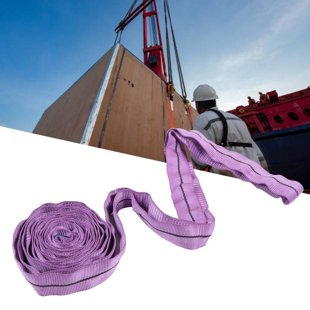 ยก 1T 9.84ft รอก Webbing โพลีเอสเตอร์ Rigging สายรัด Heavy Duty Flat Eye Web Winch สําหรับการขนส่ง