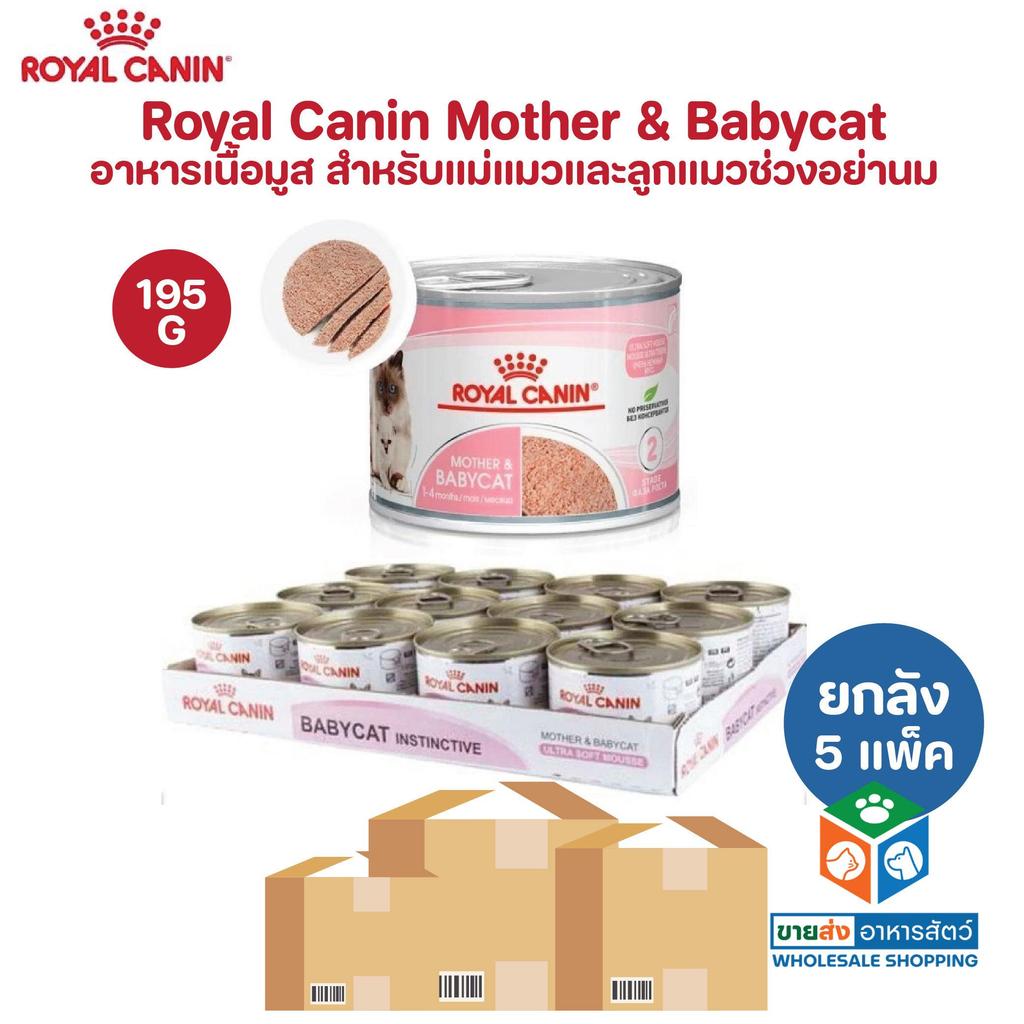[ยกลัง 5 แพ็ค] Royal Canin Mother&Baby Cat อาหารเปียกลูกแมวและแม่แมว เนื้อมูส ทานง่าย แพ็คละ 12 กระป๋อง
