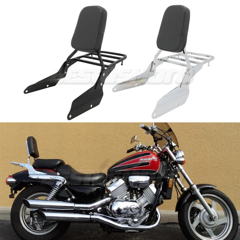 รถจักรยานยนต์ด้านหลังผู้โดยสารพนักพิง Sissy Bar กระเป๋าเดินทางสําหรับ Honda Magna VF 250 1995-2007 V