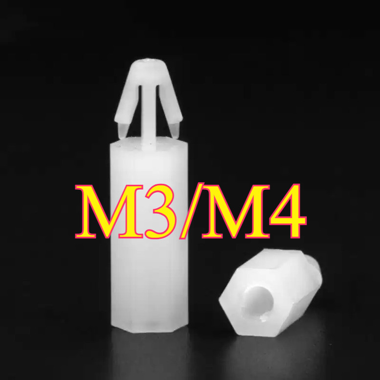 หัวเข็มขัดหกเหลี่ยมคอลัมน์ไนลอน M3 push-in PC board spacer คอลัมน์ยกคอลัมน์เครื่องบินหัวพลาสติกแยกคอ
