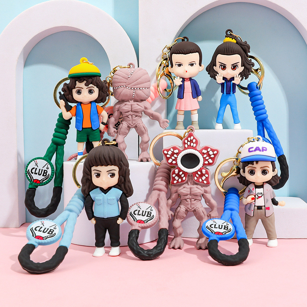 2025 stranger things ใหม่คนแปลกหน้าพวงกุญแจ Demogorgon Eleven Dustin Eleven WIill steve mike nancy max รูปตุ๊กตาจี้ของขวัญ