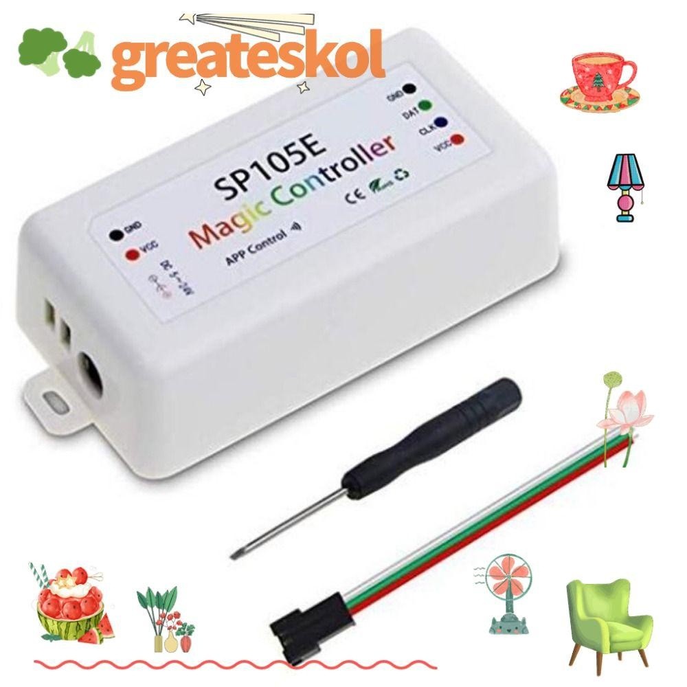 Greateskol LED Light Controller Built-in MIC DC5-24V LED Pixel Strip Controller Bluetooth WIFI Addre
