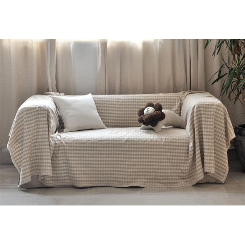 Four Seasons Pure Linen Pure Color Cover ผ้าโซฟาเหมาะสําหรับผ้าเช็ดตัวโซฟาฝรั่งเศสใหม่ 7YX VI9E