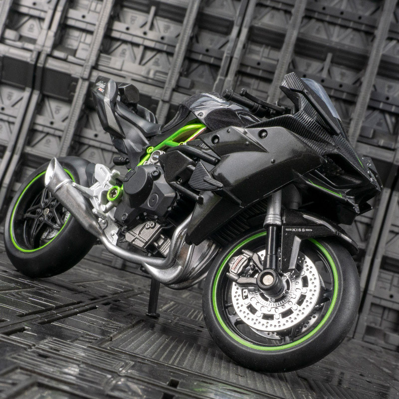 Caipo 31496 จําลองนินจา H2R รถจักรยานยนต์รุ่น Street รถรถจักรยานยนต์เครื่องประดับรูปฟรี Boys 1: 12