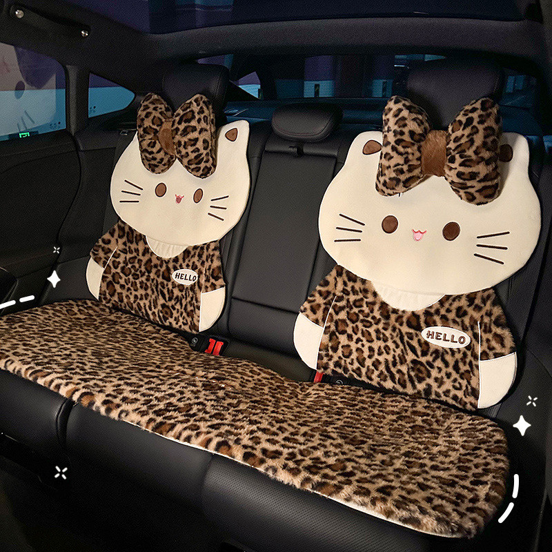 เบาะรองนั่งรถยนต์ หุ้มเบาะรถยนต์ หมอนรองคอ พนักพิงหลัง หุ้มเบาะรถยนต์ ลายการ์ตูนน่ารัก ติดตั้งง่าย - รูปที่ 5