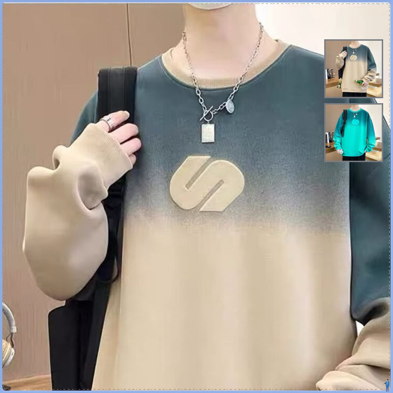 เสื้อสเวตเตอร์พิมพ์ลายไล่โทนสีอินเทรนด์ สบายสำหรับทั้งผู้ชายและผู้หญิง