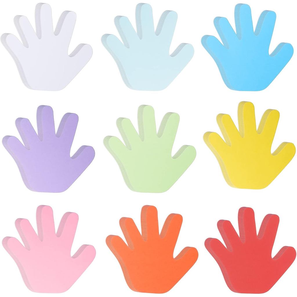 72 ชิ้น Hand Cutouts กระดาษ Hand Shape Cuttings คละสี Handprint Shape Cutouts ว่างเปล่า Creative กระ