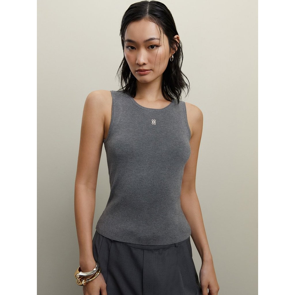 [Pomelo] เสื้อแขนกุดผ้าถัก / Ribbed Tank Top