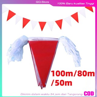 Bendera Segitiga Kain Merah Putih Spunboad (100 Meter 150Pcs ) Flag Agustus