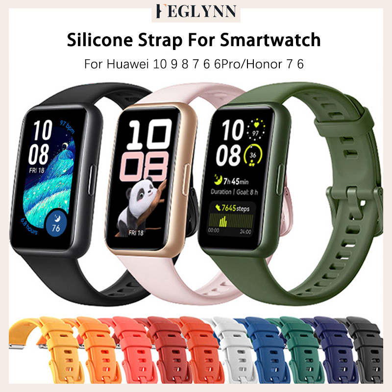 สายซิลิโคนระบายอากาศ for Huawei Band 10 9 8 NFC 7 6 6Pro อุปกรณ์เสริมสายรัดกีฬากันน้ำ for Honor Band 7 6