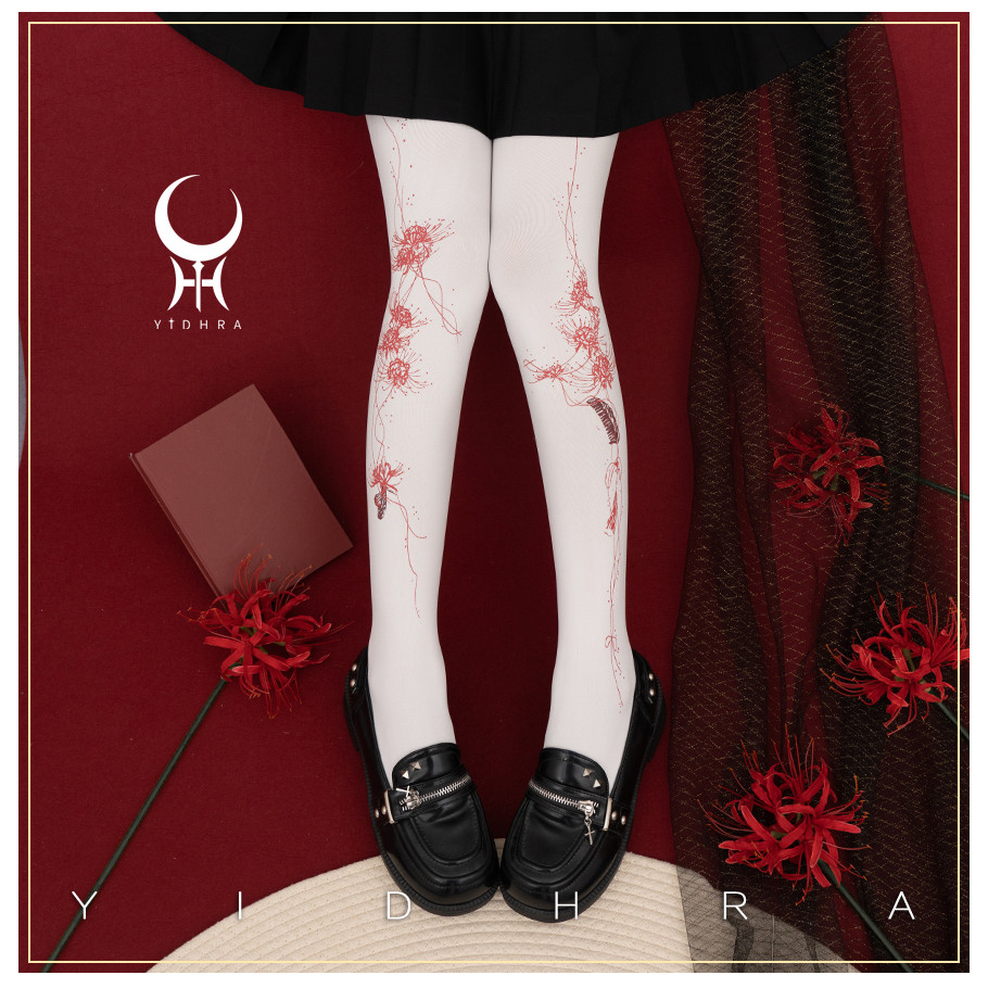 ถุงน่องลายพิมพ์ดอกไม้ Yidhra Dream Witch สไตล์ญี่ปุ่น