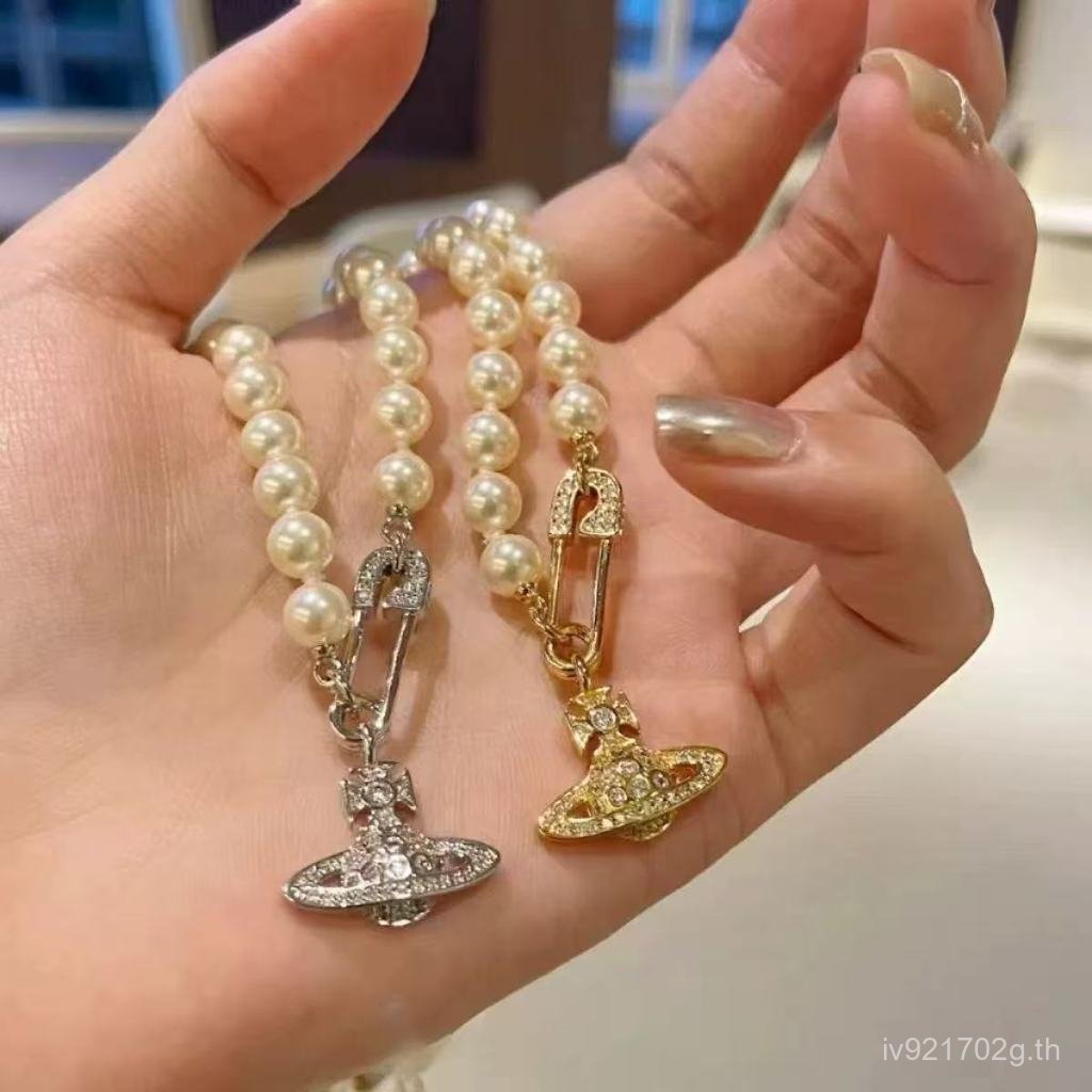 โรงงานขายตรง High-Version Pin สร้อยคอแฟชั่น Saturn Saturn Saturn Vivian เครื่องประดับ Full Diamond P