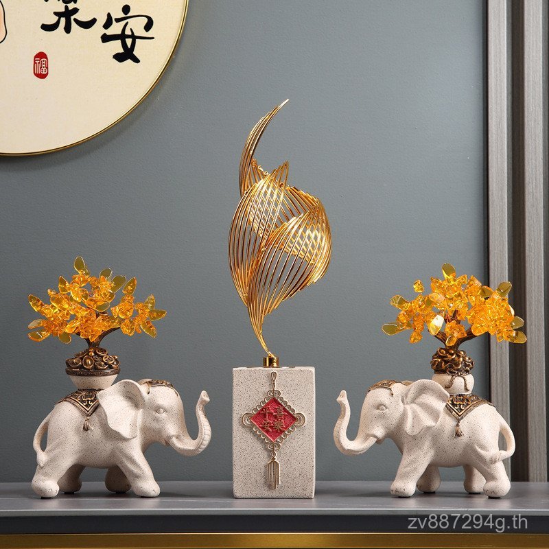 Fortune Tree ของขวัญระดับไฮเอนด์ Creative Elders ส่งช้าง Fengsheng น้ําเครื่องประดับตกแต่งห้องนั่งเล