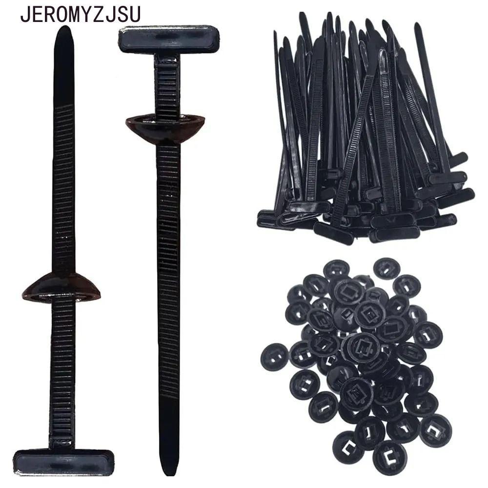 JEROMYZJSU 20/50/100 ชิ้นไนลอน Universal Cable Tie Buckle, Heavy Duty ทนทาน Self-locking Zip Ties, แบบพกพาปรับอเนกประสงค์สายพลาสติก Ties เครื่องมือ Home