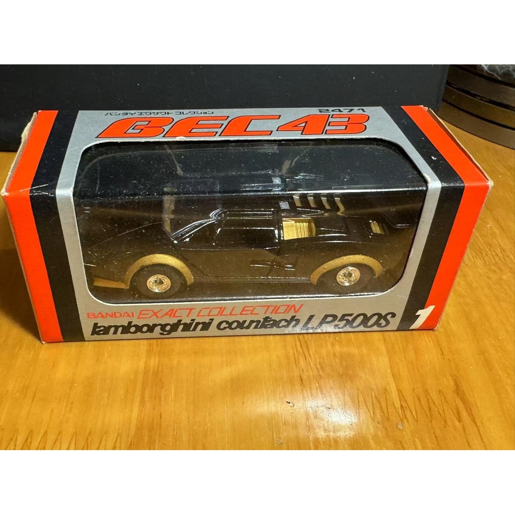 Rare Bandai Bandai Lamborghini Lamborghini lp500s Black Gold 1/43 Made in Japan Complete Box Alloy O