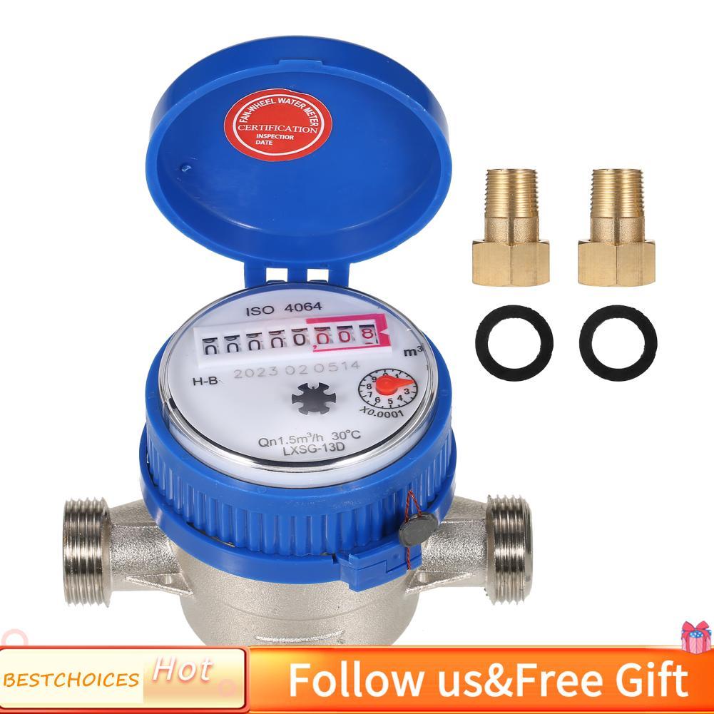 Bestchoices Bestchoices LXSG-13D มิเตอร์น้ำในครัวเรือนมิเตอร์น้ำไหลเดี่ยวแห้งเย็นตาราง Qn 1.5m3/h 30