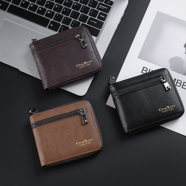 devid jones มีสต็อกใหม่กระเป๋าสตางค์ผู้ชายแบบสั้นข้ามพรมแดน wallet ซิปหลายช่องกระเป๋าสตางค์แฟชั่นกัน