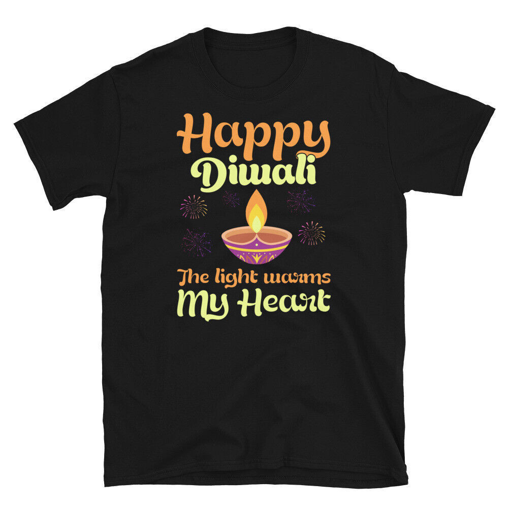 Happy Diwali เสื้อยืดแขนสั้น My Heart Hino S-5XL#Loy Krathong Festival เสื้อยืดคอตตอน