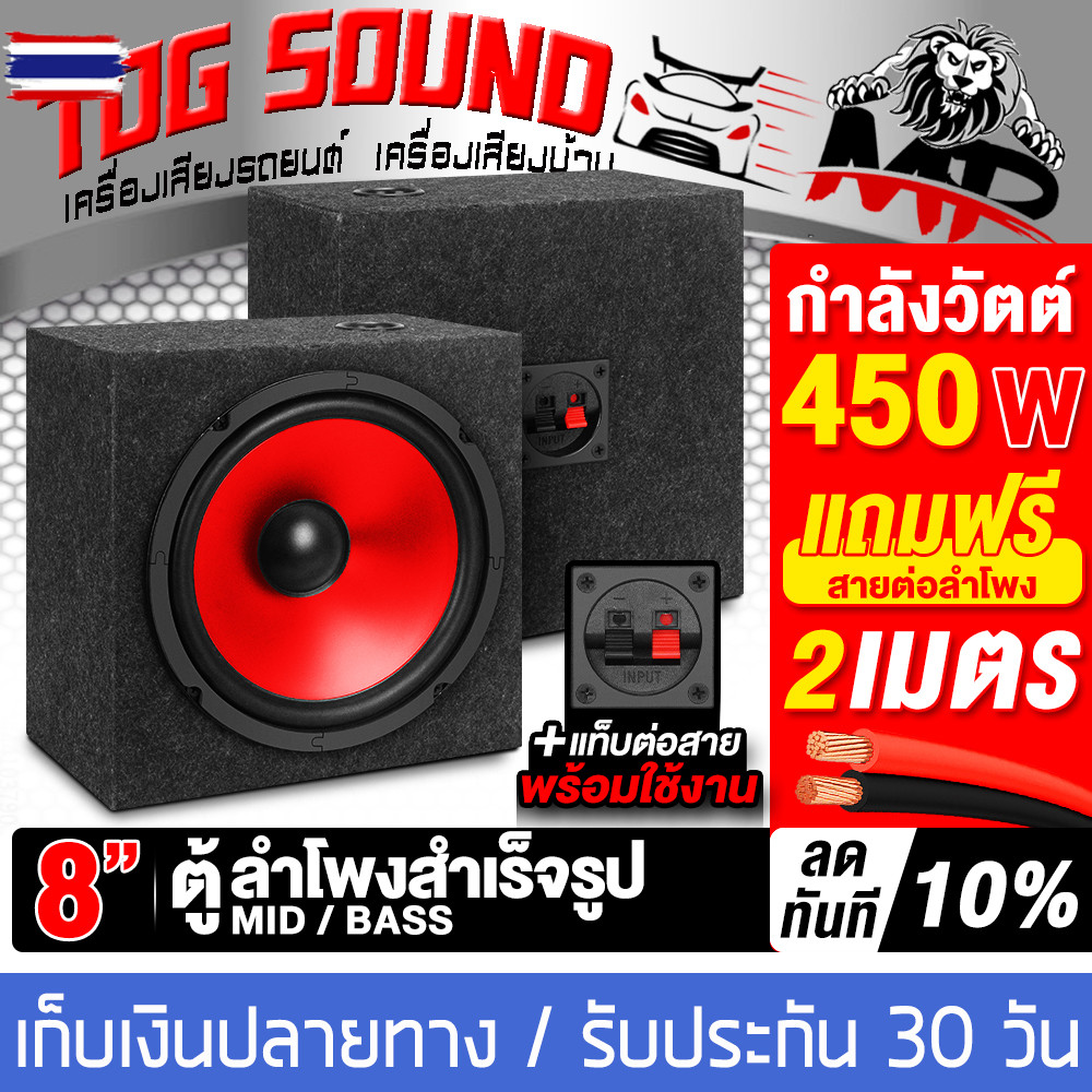 TOG SOUND ตู้ลำโพงสำเร็จรูป 8นิ้ว มี 4 รุ่นให้เลือก แถมฟรีสายลำโพง 2M ตู้ลำโพง 8 นิ้ว ตู้ลำโพงเปล่า 