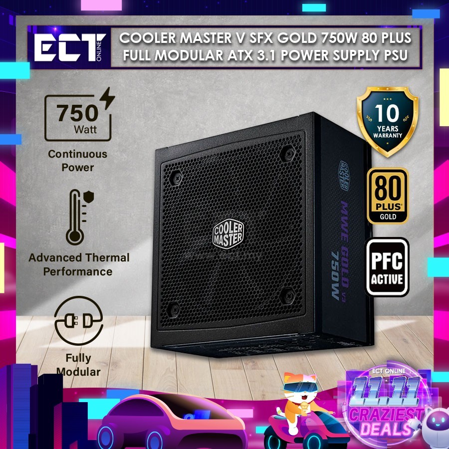 Cooler Master V SFX Gold 750W 80 Plus Full Modular ATX 3.1 แหล่งจ่ายไฟ PSU ( MPY-7501-SFHAGV-3EUK)