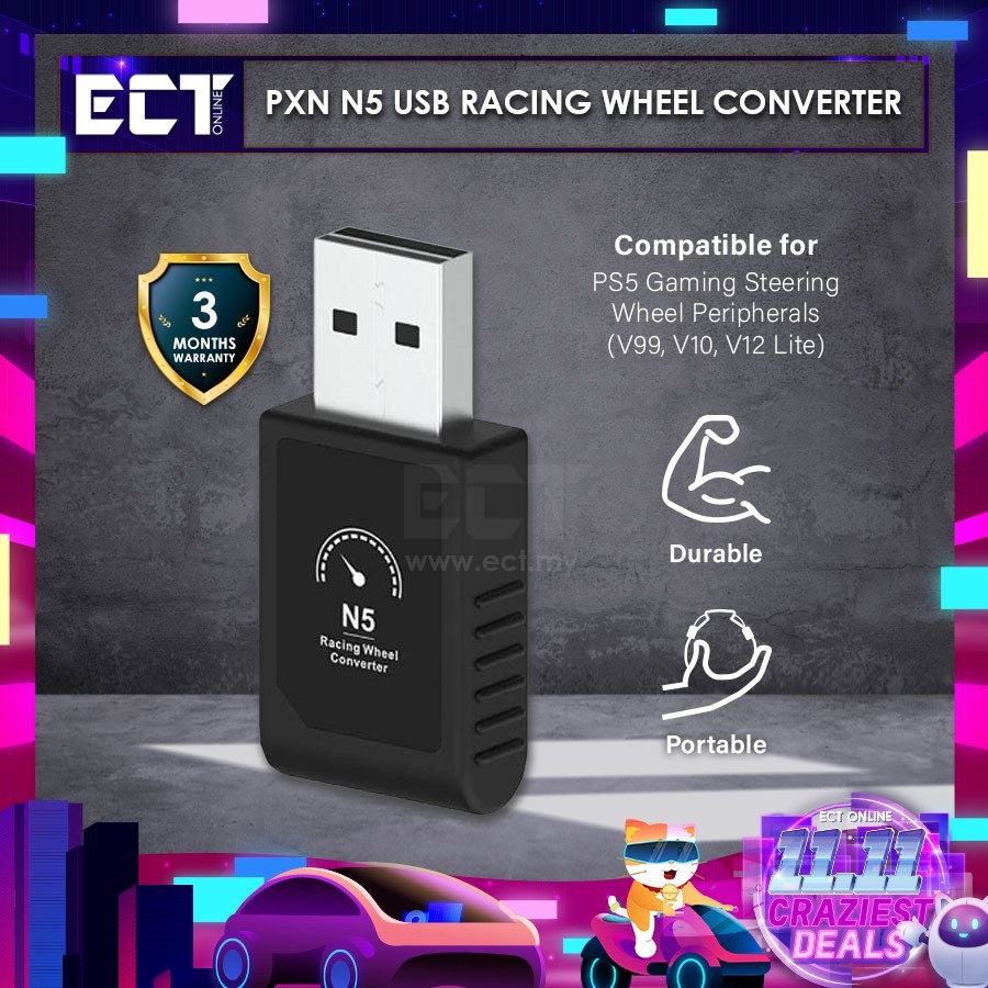 PXN N5 USB Racing Wheel Converter สําหรับ PS5 อุปกรณ์ต่อพ่วงพวงมาลัยสําหรับเล่นเกม (V99, V10, V12 Li