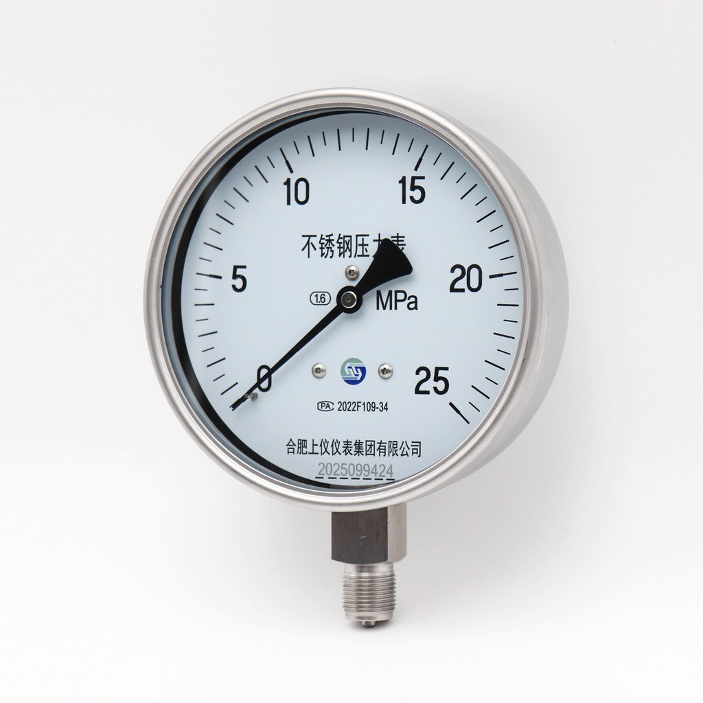 YTH150H สแตนเลสเกจวัดความดัน 2.5MpaYTF-150H Top Gauge เครื่องวัดความดันน้ํา Full Air Liquid 1.6 T3Y9