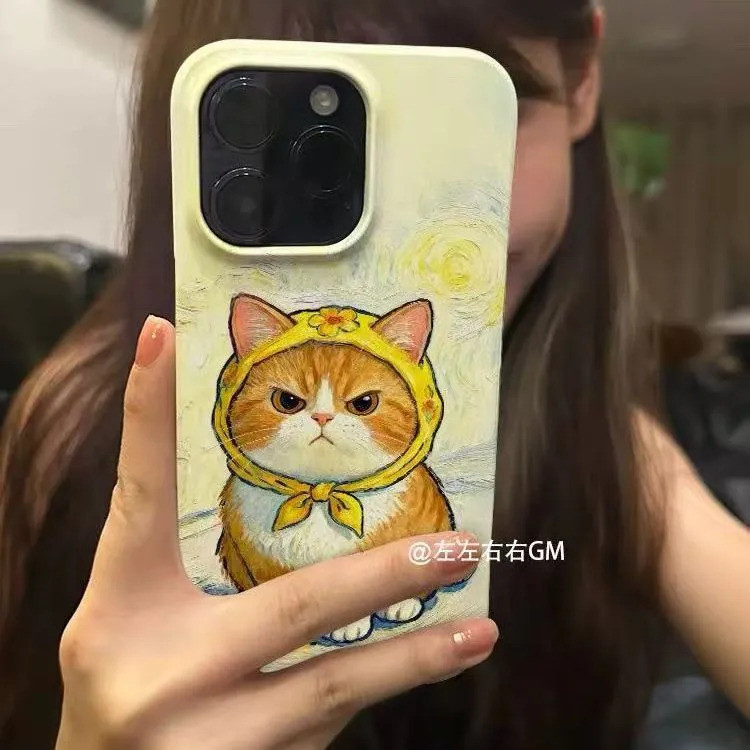 Light Fit เปลือกแข็งพลาสติกน่ารัก Fierce Cat Graffiti เหมาะสําหรับ iPhone 17PROMAX XR XS MAX 7/8PLUS