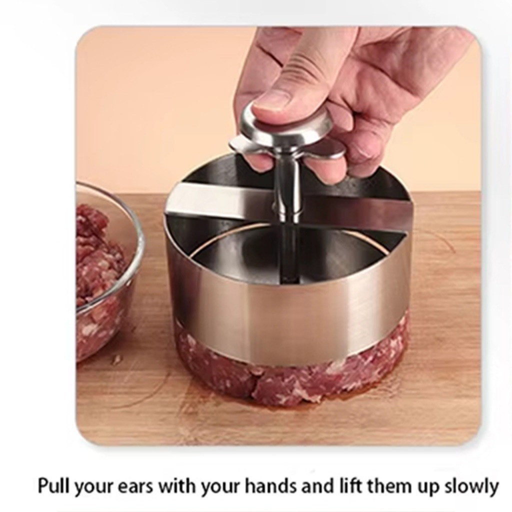 เก็บปลายทาง！เบอร์เกอร์กด 304 สแตนเลส ปรับแฮมเบอร์เกอร์ พายชงแม่พิมพ์ สำหรับทําอาหารสะดวก - รูปที่ 6