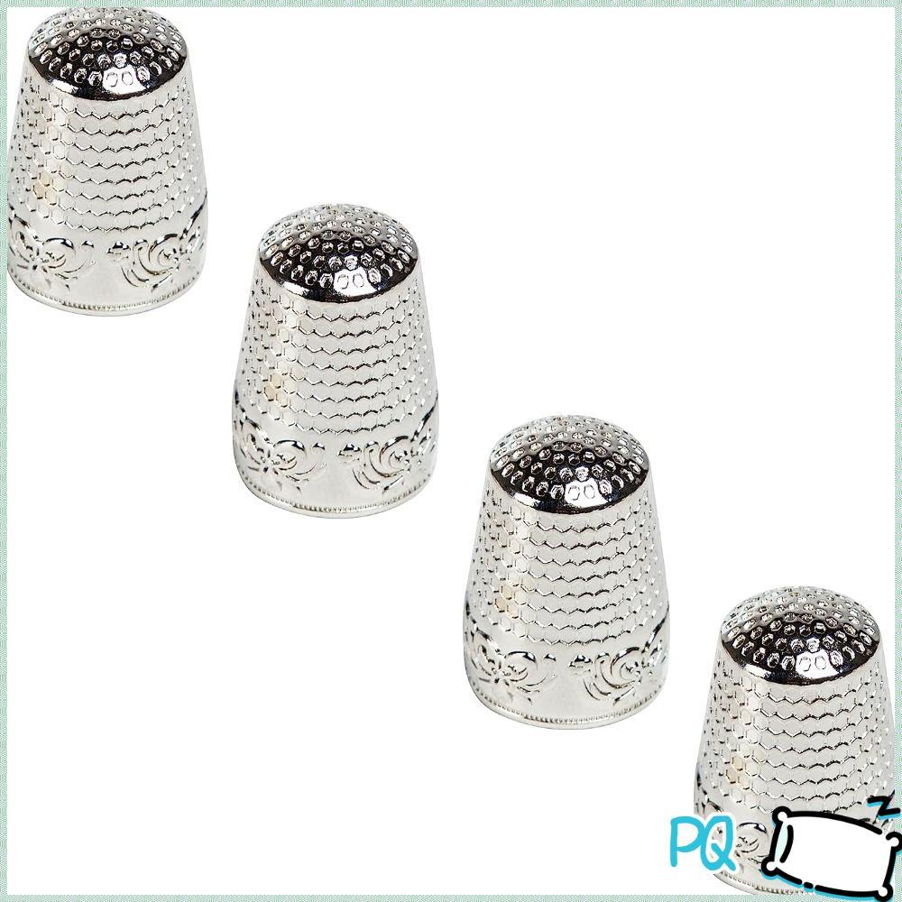 PQ 4 ชิ้น, 1.4*1.7*2.3 ซม./0.55*0.67*0.9in โลหะเย็บ Thimbles, เย็บปักถักร้อยขนาดเล็ก Protector DIY C