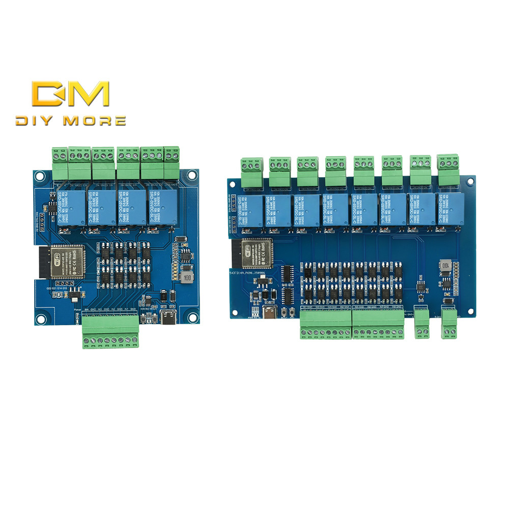DIYMROE DC 9-24V 4-Channel/8-Channel Esp32 Rs485 Modbus Wifi บลูทูธรีเลย์ Optocoupler โมดูลแยก Tyep C