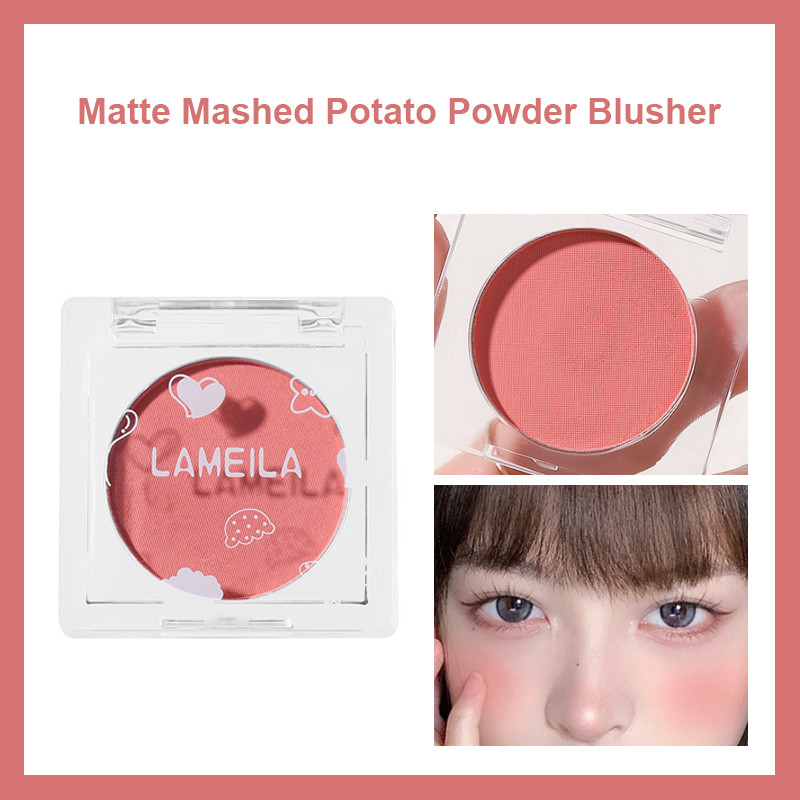 chictrendchictrendMatte Mashed Potato Powder Blusher Nude Makeup Monochrome Powder Blusher Natural P