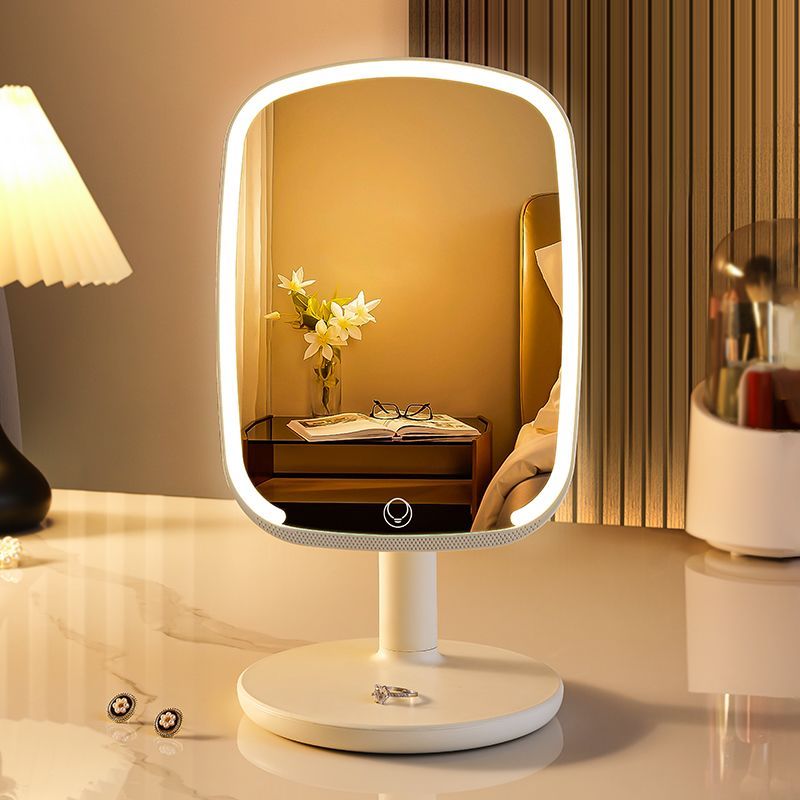 กระจกแต่งหน้า KAMAN หรู LED พกพา พับได้ กระจกแต่งหน้า KAMAN ตั้งโต๊ะ ห้องนอน นักเรียน กระจกแต่งหน้า 