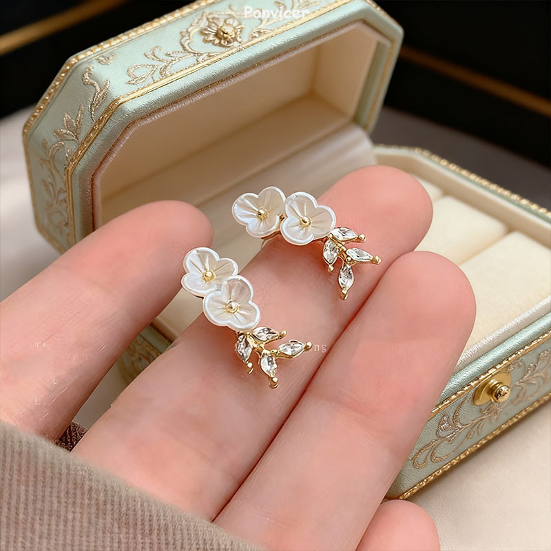 [COD]🌸ประณีต ดอกไม้ ต่างหู ดอกพลัม อารมณ์ ผู้หญิง ระดับไฮเอนด์ เรียบง่าย - รูปที่ 2