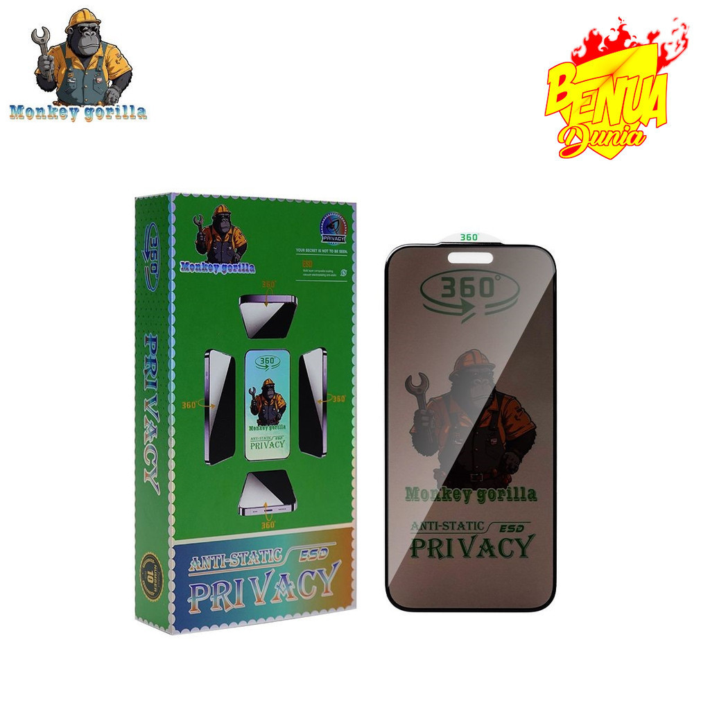 TEMPERED GLASS GORILA ESD SPY PRIVACY 360° REALME 2 2 PRO 3 3 PRO 5 5i 5 PRO 5S 6 7 7i 8 9i 12 PLUS 