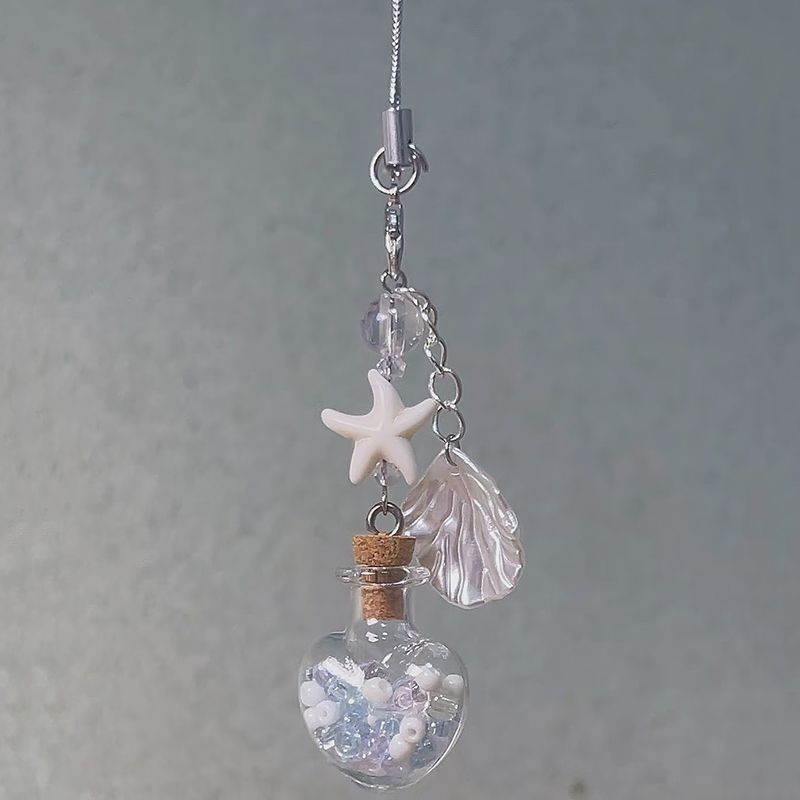 เปลือกปลาดาว Drifting ขวดโทรศัพท์มือถือสร้างสรรค์ Lucky Star พวงกุญแจกระเป๋าจี้อุปกรณ์เสริม/ปลาขนาดเ