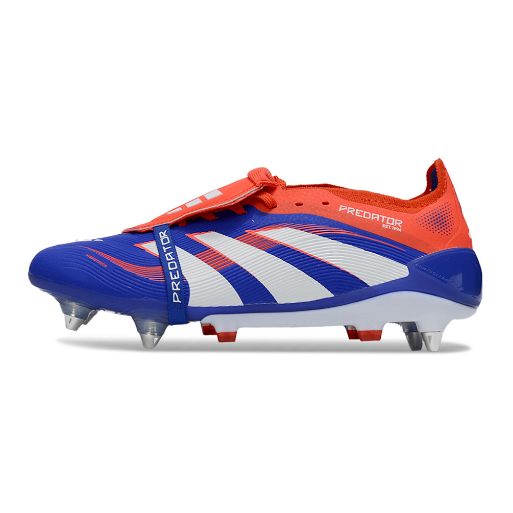 Predator Precision+ 25th Anniversary Edition สตั๊ด.Blue-Red ขนาด 39-45 สำหรับการเล่นฟุตบอลกลางแจ้ง