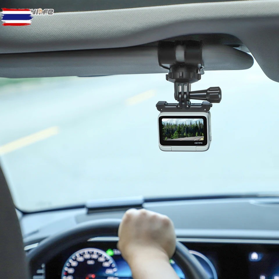 Sunnylife Car Sun Visor Mount Action Camera Holder Cell Phone Vlog Mount 360°Rotating for Insta360 G