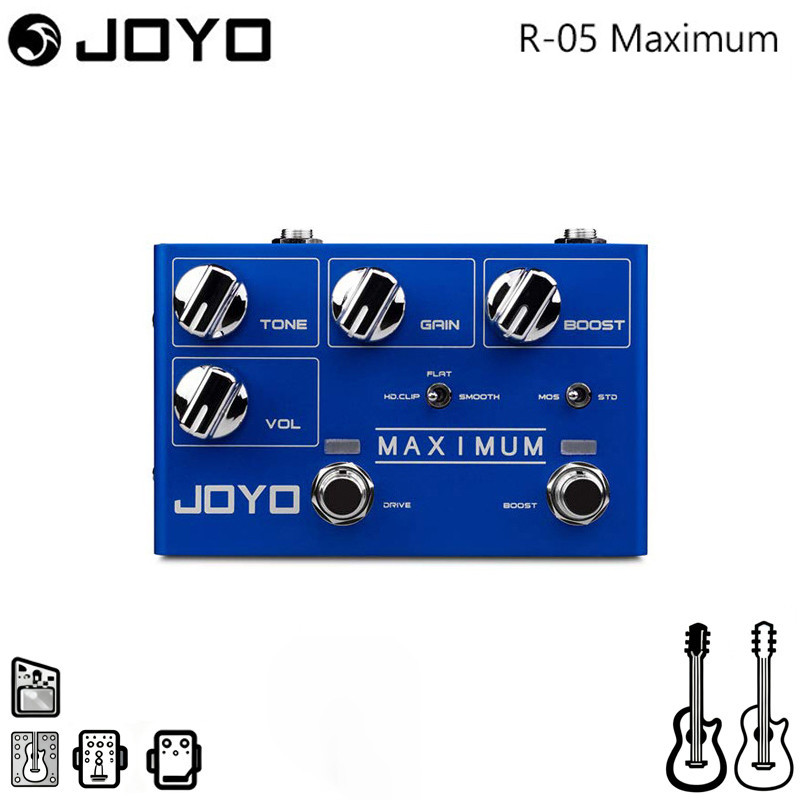 JOYO R-05 เอฟเฟกต์กีตาร์ Overdrive สูงสุดเหยียบ R 05 สูงสุด