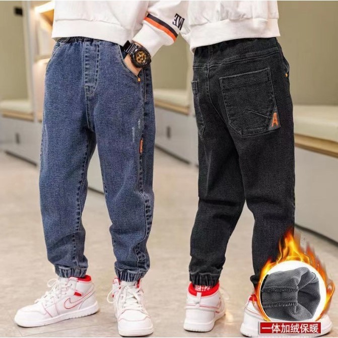 (เด็กโต Sz.110-170) กางเกงกันหนาวเด็ก บุขนนุ่มด้านใน เหมาะสำหรับกันหนาวติด -20 ขาจั๊ม ผ้ายืด