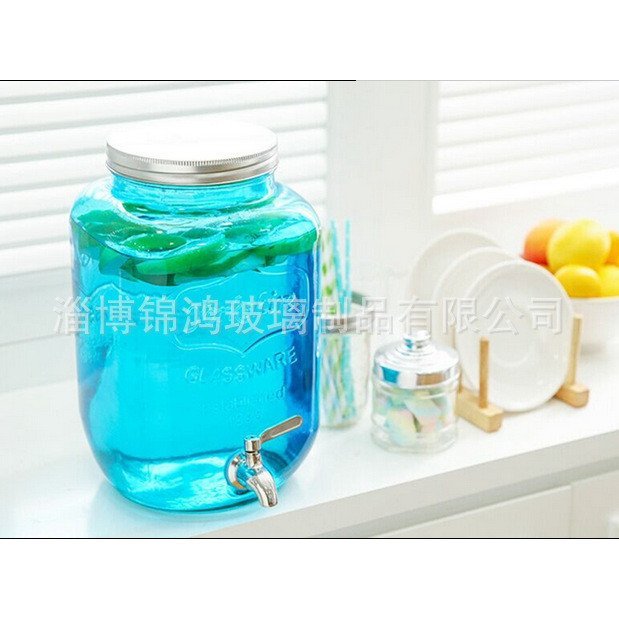 หม้อเครื่องดื่ม Brewing 8L16 ก๊อกน้ําแก้วหม้อน้ําฐานโลหะพร้อม Catty One Piece SAWJ