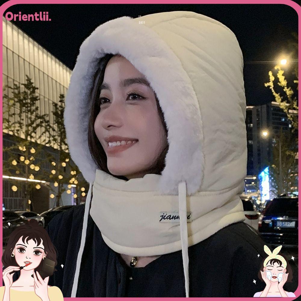 ORIENTTK หมวก Ski Balaclava 4-in-1 กันลม ทำจากผ้าฝ้ายอุ่น สวมคอได้ เหมาะสำหรับอากาศหนาว