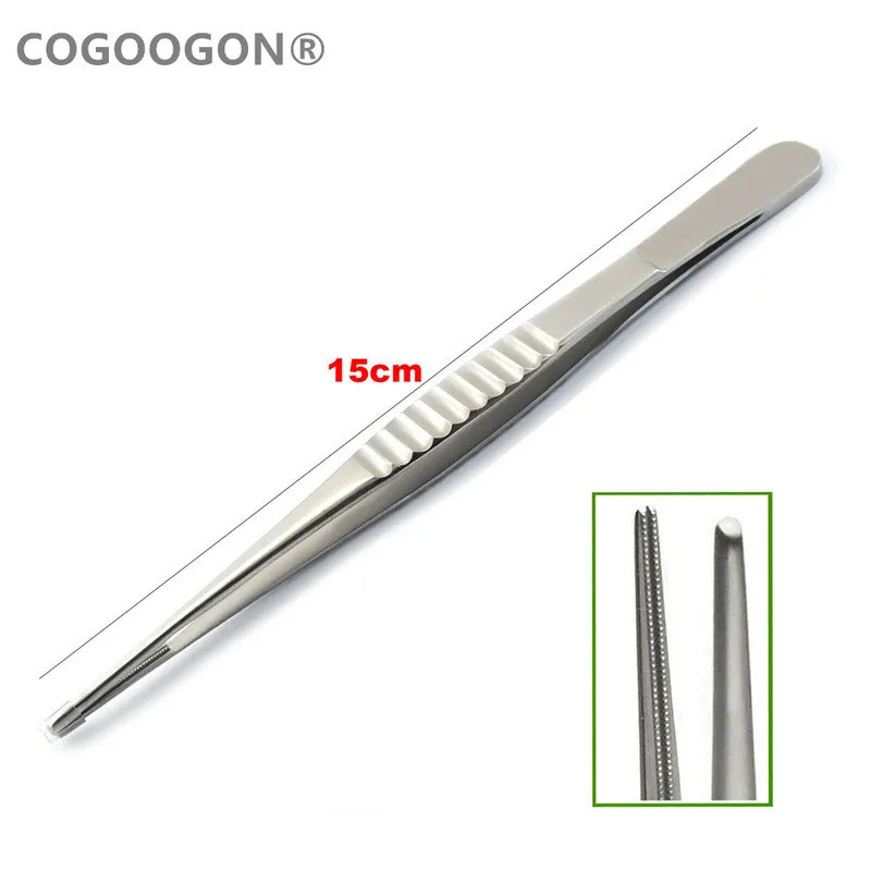 Dental DeBakey Tissue Tweezer Dissecting Forceps Tweezer straight 15 cm Surgery Dental Surgical Twee