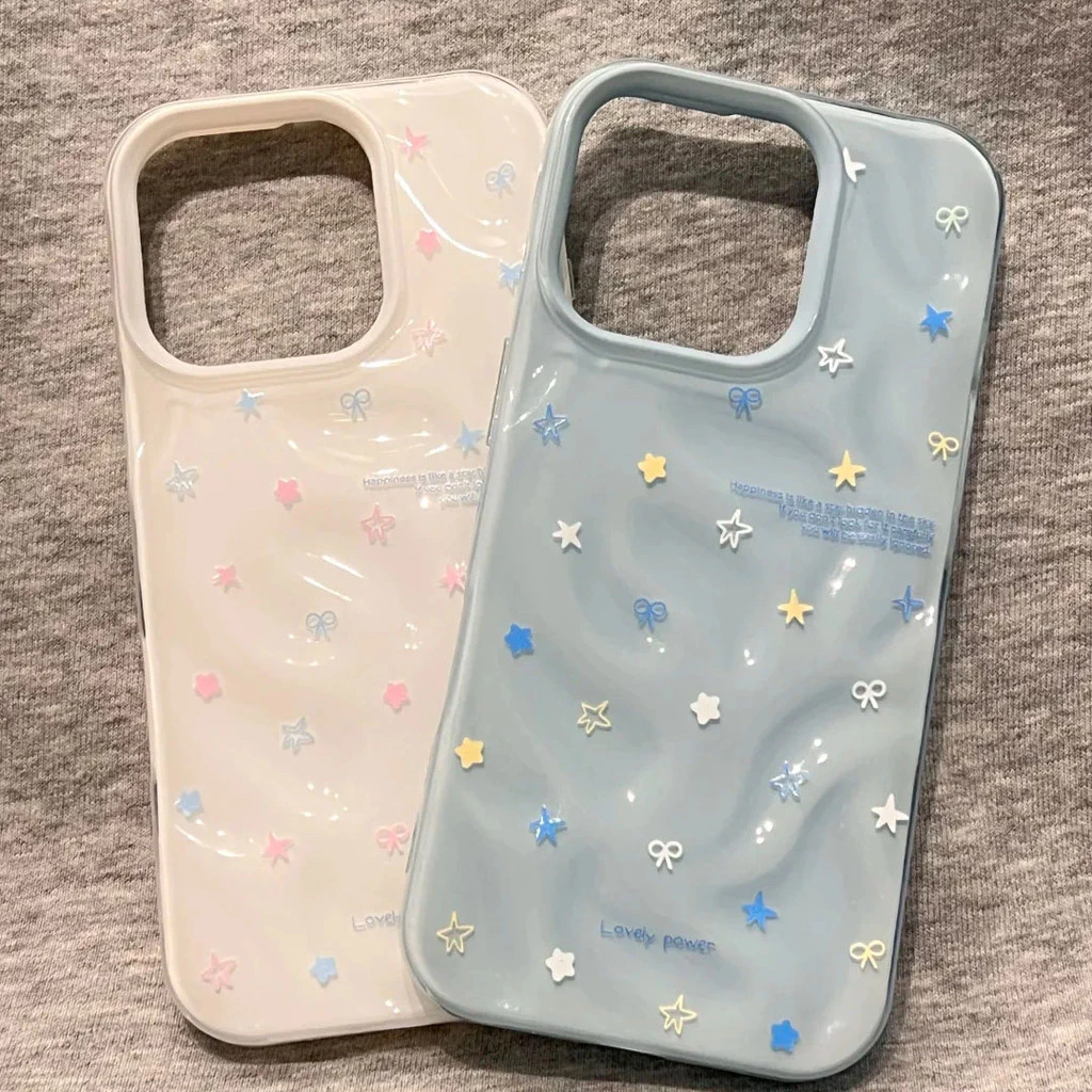 มารุ่นใหม่ เคสโทรศัพท์17 ดีไซน์ดาวระบายและโบว์ เคสนิ่มอุกกาบาต For IPhone17 11 12 13 6/7/8 14 15PLUS 16ProMAX XR XSMAX