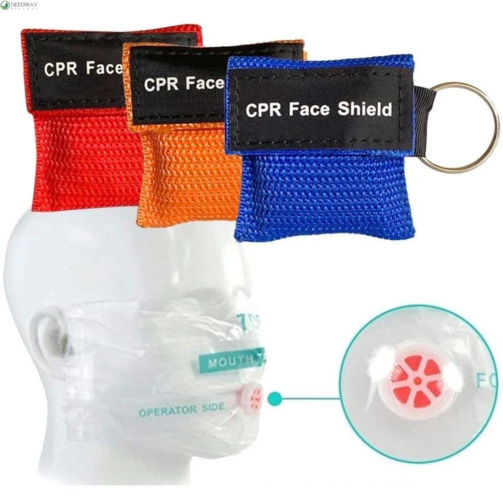 หน้ากาก CPR Needway สำหรับผู้ใหญ่และเด็ก มาพร้อมกระเป๋าพกพาและสายคล้องคอกันกระแทก