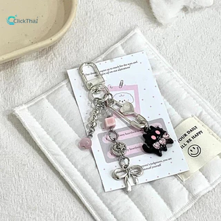 พวงกุญแจน่ารักๆ ที่ห้อยโทรศัพท์ sweet Cool Beaded Key Chain Bag หูฟังจี้น่ารักโทรศัพท์ Chain เคสโทรศัพท์จี้