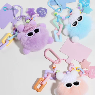 (พร้อมส่ง)พวงกุญแจ ประดับปอมปอม ขนาดเล็ก หลากสี ห่วงโซ่แขวนโทรศัพท์ลูกถ่านหินขนาดเล็กมอนสเตอร์,จี้ตุ๊กตาตุ๊กตาตุ๊กตา
