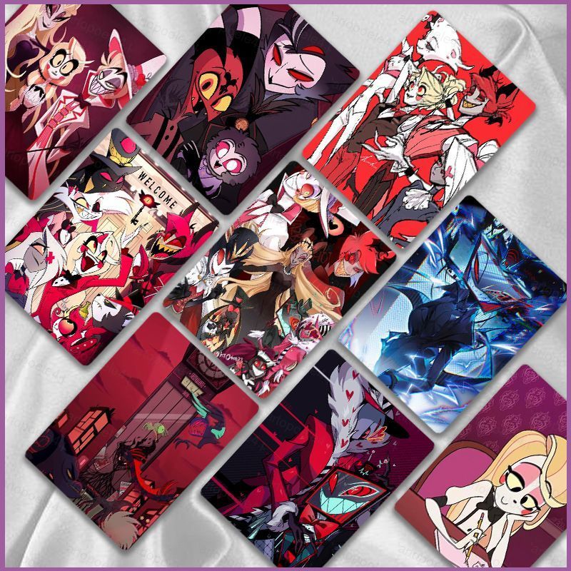 50 ชิ้น/เซ็ต Hazbin การ์ดรูปถ่ายโรงแรม เลเซอร์สองด้าน การ์ด LOMO โปสการ์ด การ์ดสะสมกล่อง