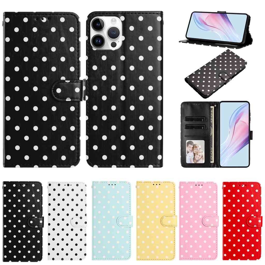 Polka Dot กระเป๋าสตางค์สําหรับ Honor 600 Lite X8D X6B + Magice 8 Pro Huawei P50 P สมาร์ท Z 2020 7 PU